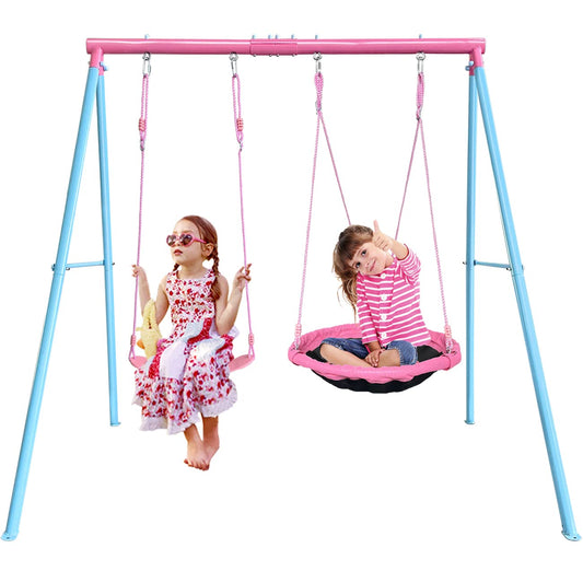 2 Play Stations Swing Set with Saucer & Belt