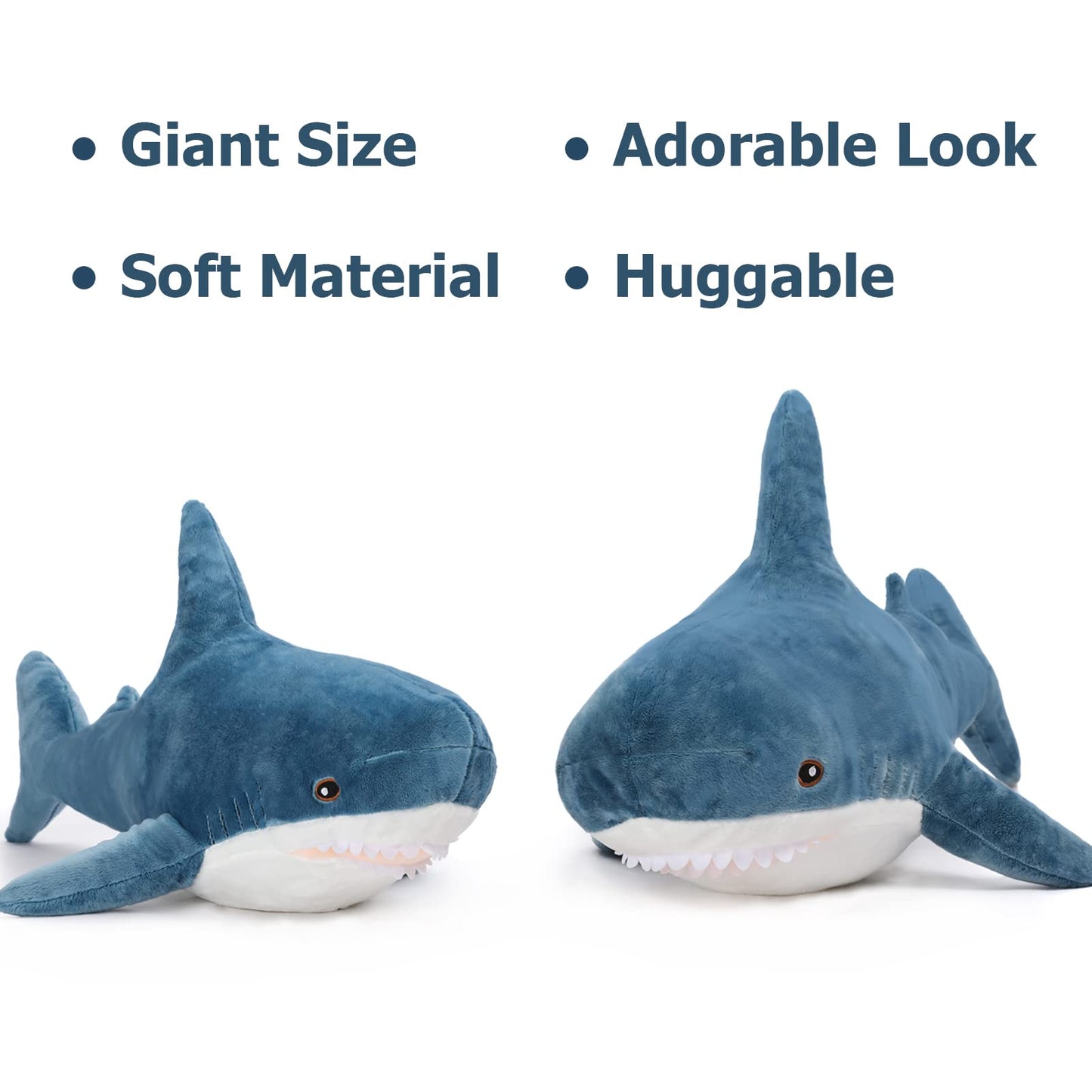 Giant Shark Plush Toy Pillow for Kids 40"