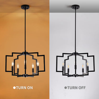 Modern 5-Light Black Chandelier for Home