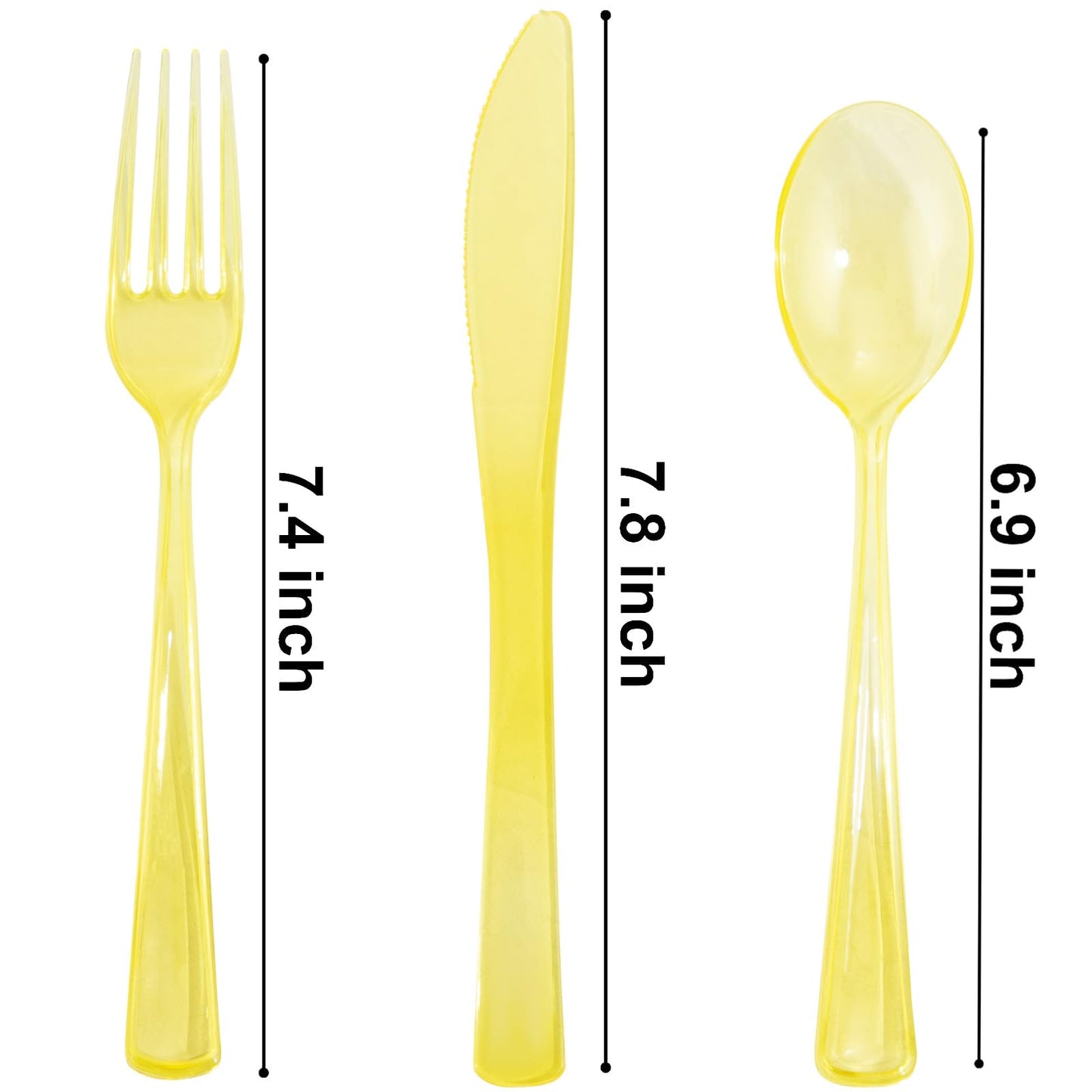WDF 180-Piece Yellow Disposable Cutlery Set