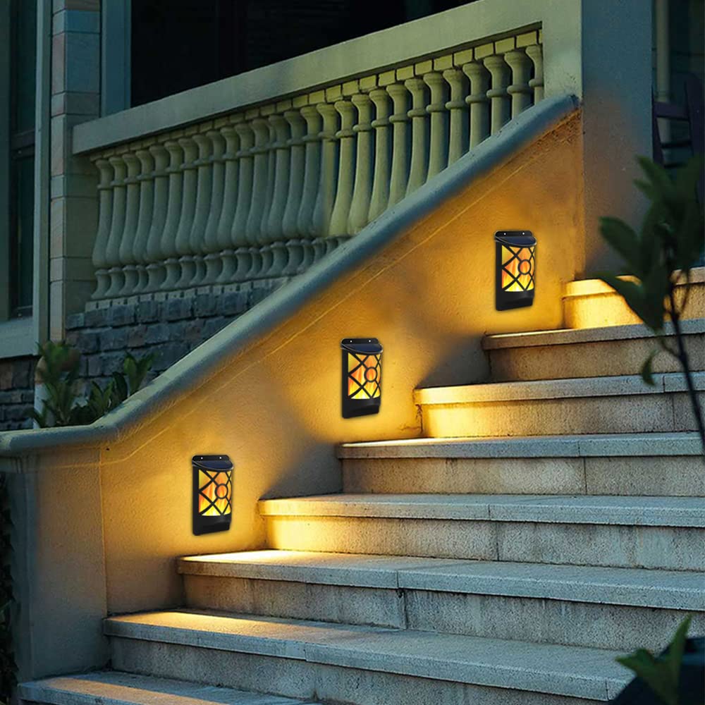 Solar Flame Lights Outdoor Waterproof Flickering LED
