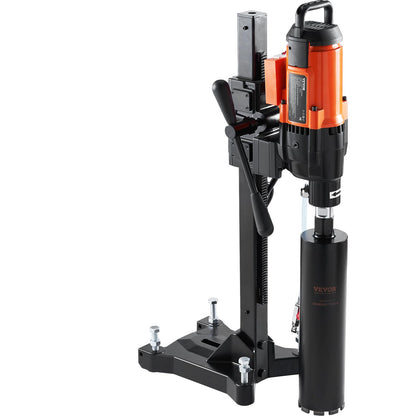 VEVOR Diamond Core Drilling Machine, 10in Wet Concrete Core Drill Rig with Stand Wheels, 750RPM Speed & 1-1/4" Thread & Lifting Handle, 10in Drilling Diameter for Concrete Brick Block Stone, 2500W