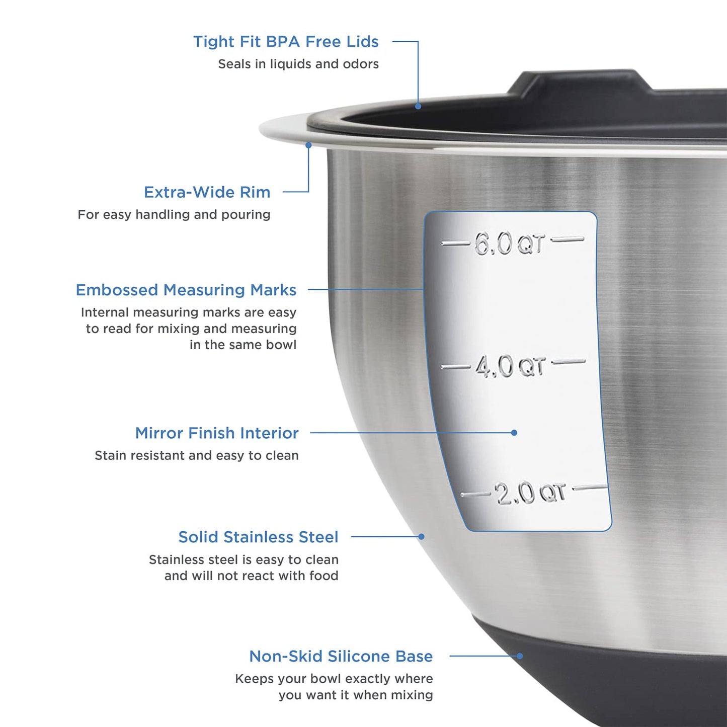 Viking 10-Piece Stainless Steel Mixing Bowl Set