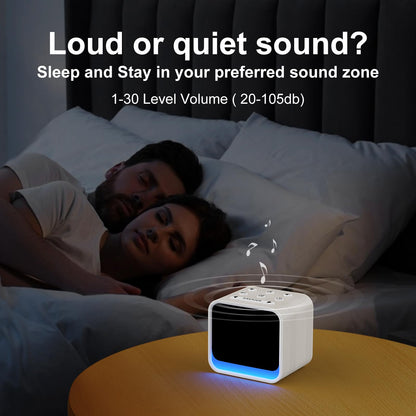 Housbay White Noise Machine with Alarm Clock for Bedrooms, Bluetooth Speaker, Sound Library, Sleep Routine, Brown Noise, Nature Sound Machine for Sleeping (Wood Tone)