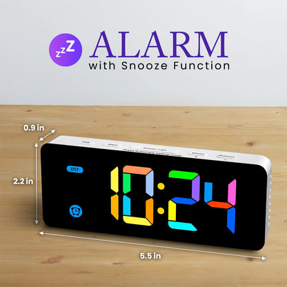 Alarm Clock with Snooze & Dimmable Backlight
