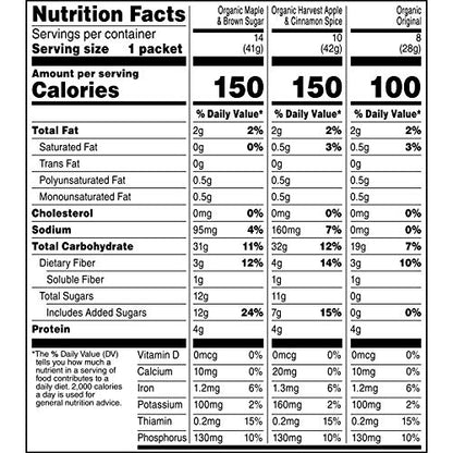 Quaker Instant Organic Oatmeal Variety Pack, 32 Count
