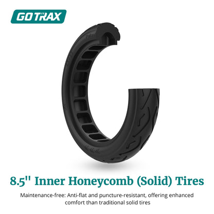 Gotrax Apex XL 8.5" Solid Tires, Max 12 Miles Range and 15.5Mph Speed, Bright Headlight and Taillight, Big LED Display, Aluminum Alloy Frame, Foldable Commuting Escooter for Adults, Black