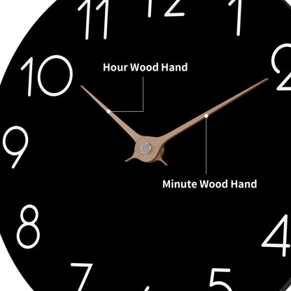 cicininc 14 Inch Wall Clock - Black Wall Clocks Battery Operated, Silent Non-Ticking Modern Wall Clocks - Big Clock for Bathroom Bedroom Living Room Kitchen Office (14")