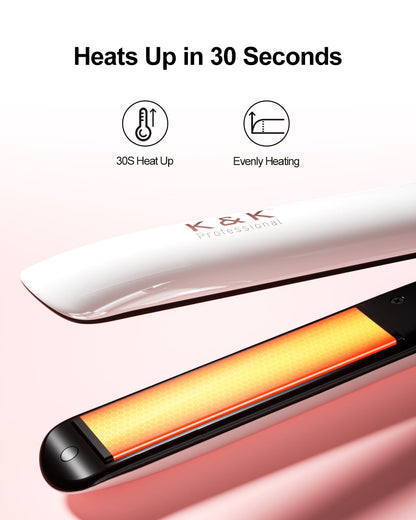 K&K 1 Inch Ceramic Flat Iron Hair Straightener