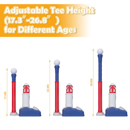 Kids Baseball Tee Set with Pitching Machine