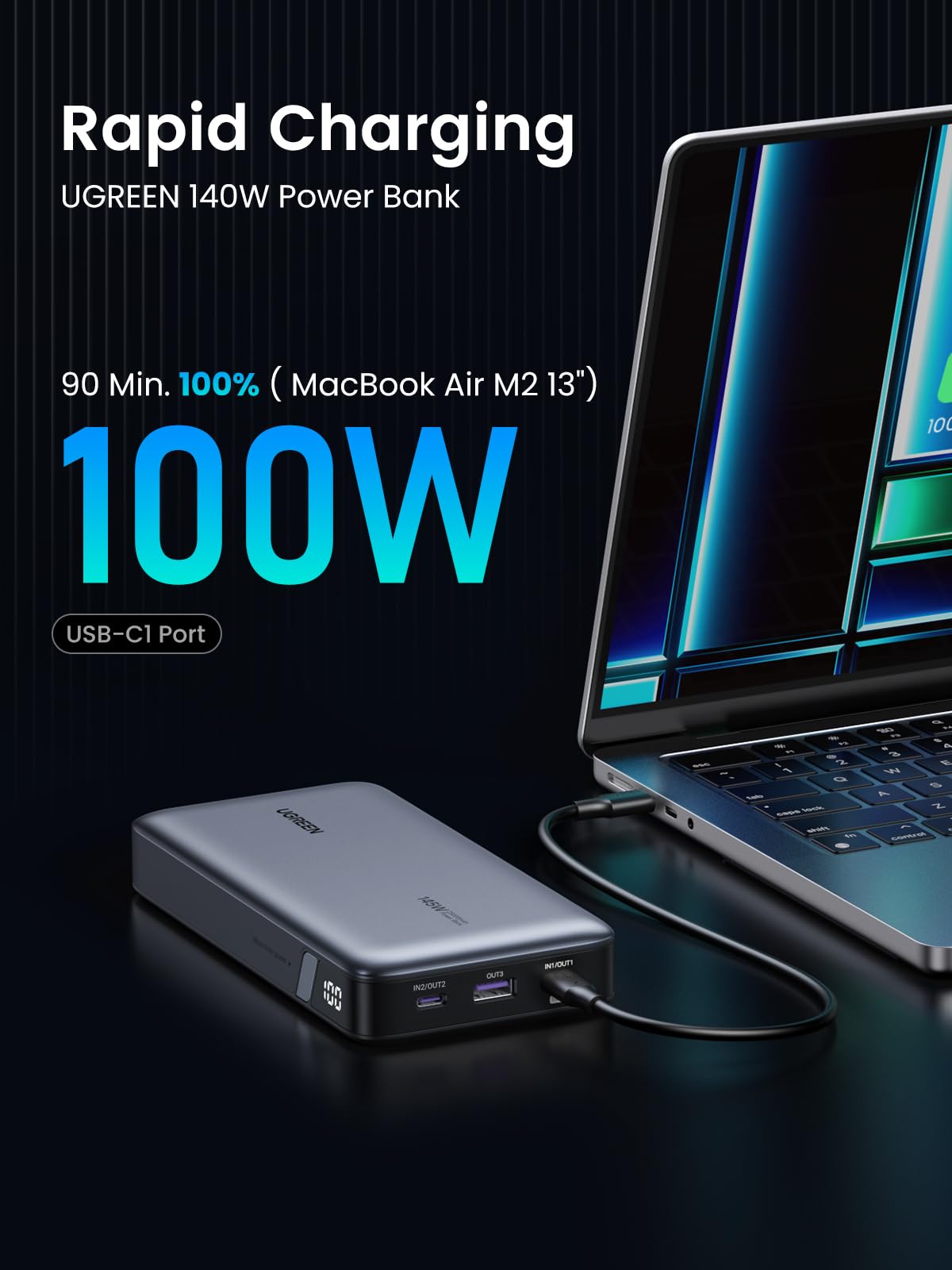 25,000mAh UGREEN Portable Laptop Charger
