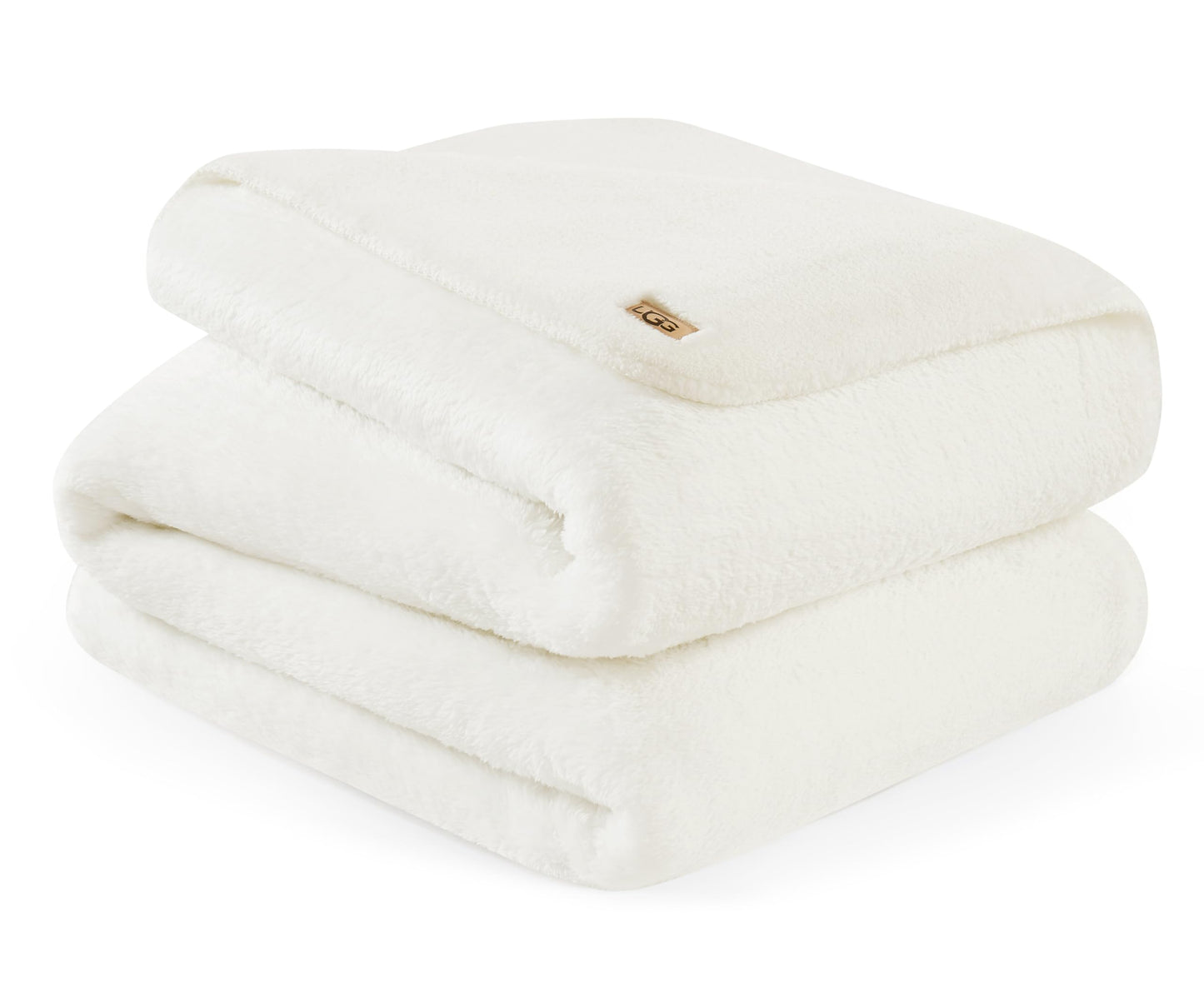 UGG 23601 Whitecap Plush Flannel Oversized Reversible Fleece Throw Blanket Comfortable Lightweight Cozy Hotel Style Home Decor Soft Luxury Machine Washable Blankets, 70 x 50-Inch, Snow