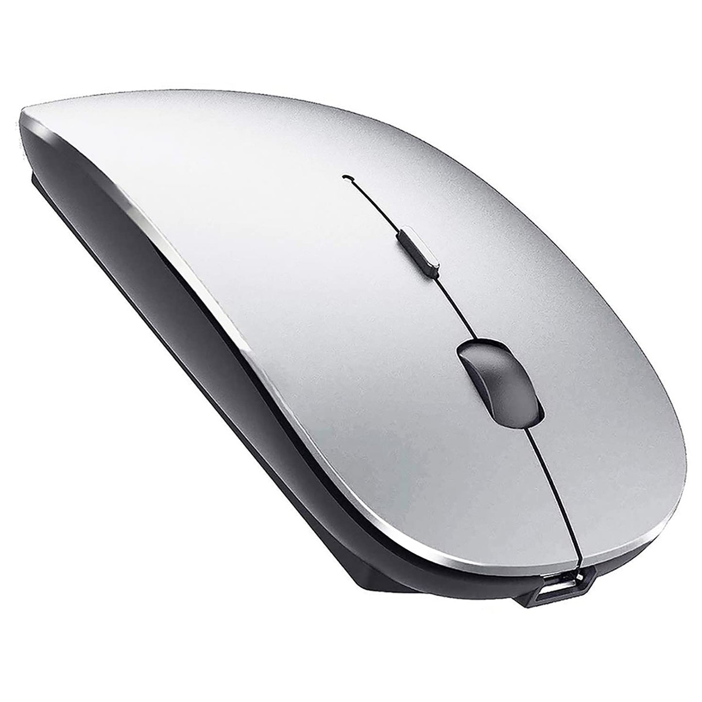 Artusi Wireless Mouse for Laptop Mac iMac MacBook Pro MacBook Air Computer PC Chromebook Windows Rechargeable Wireless Mouse with USB C Adapter (Gray Black 2.4G Wireless Mouse (No Bluetooth))