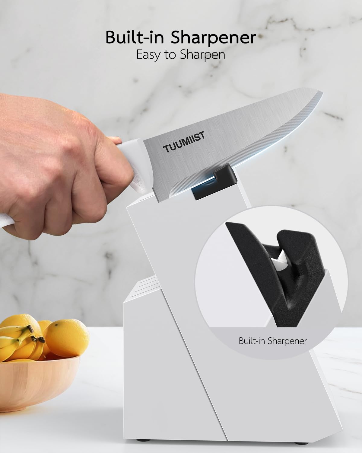TUUMIIST 18-Piece Knife Set with Block & Sharpener