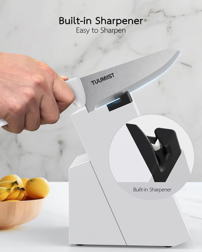 TUUMIIST 18-Piece Knife Set with Block & Sharpener