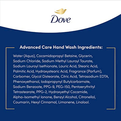 Dove Advanced Care Hand Wash Deep Moisture 4 Count for Soft, Smooth Skin, More Moisturizers than the Leading Ordinary Hand Soap, 12 oz