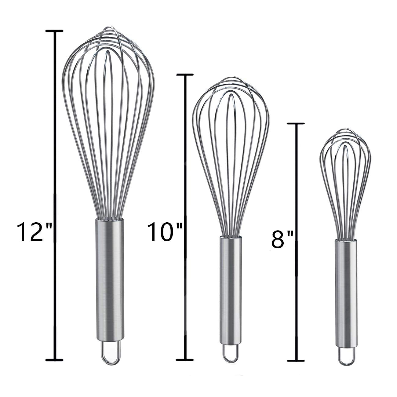 Stainless Steel Whisk Set - 3 Pack