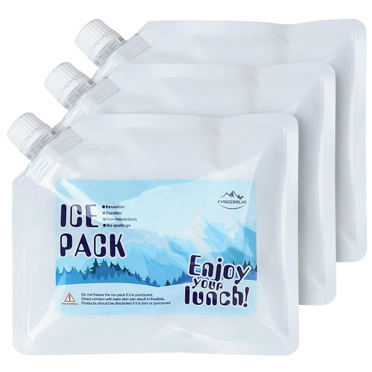 3 Pack Reusable Ice Packs for Coolers