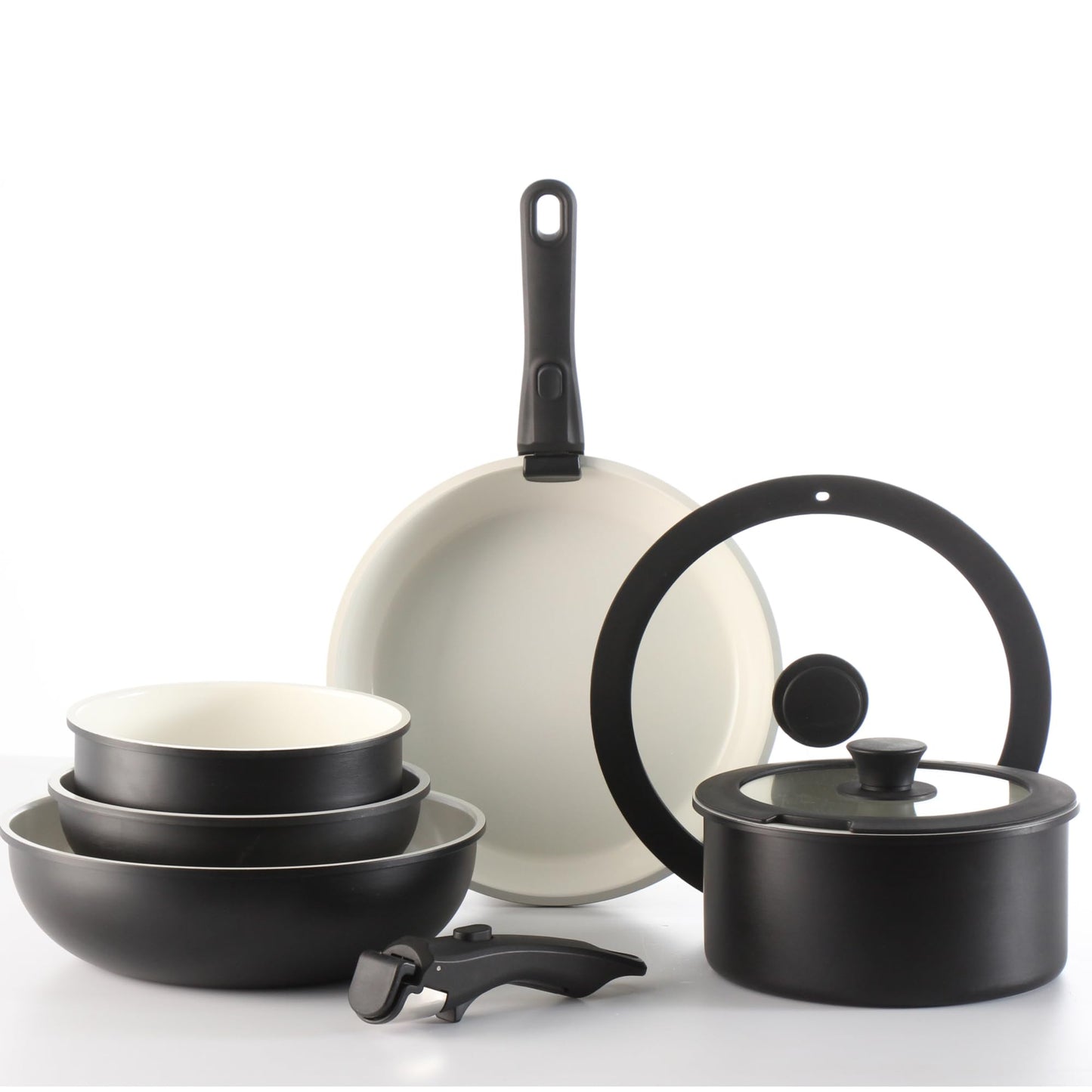 9-Piece Nonstick Ceramic Cookware Set, Black