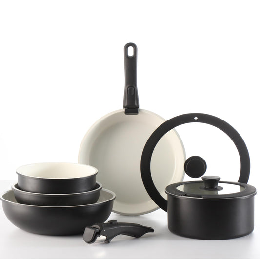 9-Piece Nonstick Ceramic Cookware Set, Black