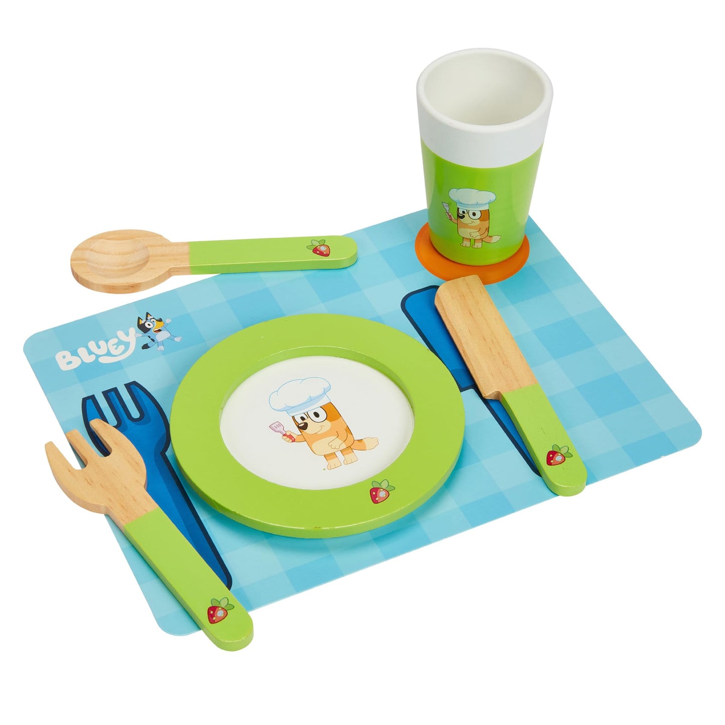 32-Piece Bluey Dine-In Wooden Toy Set