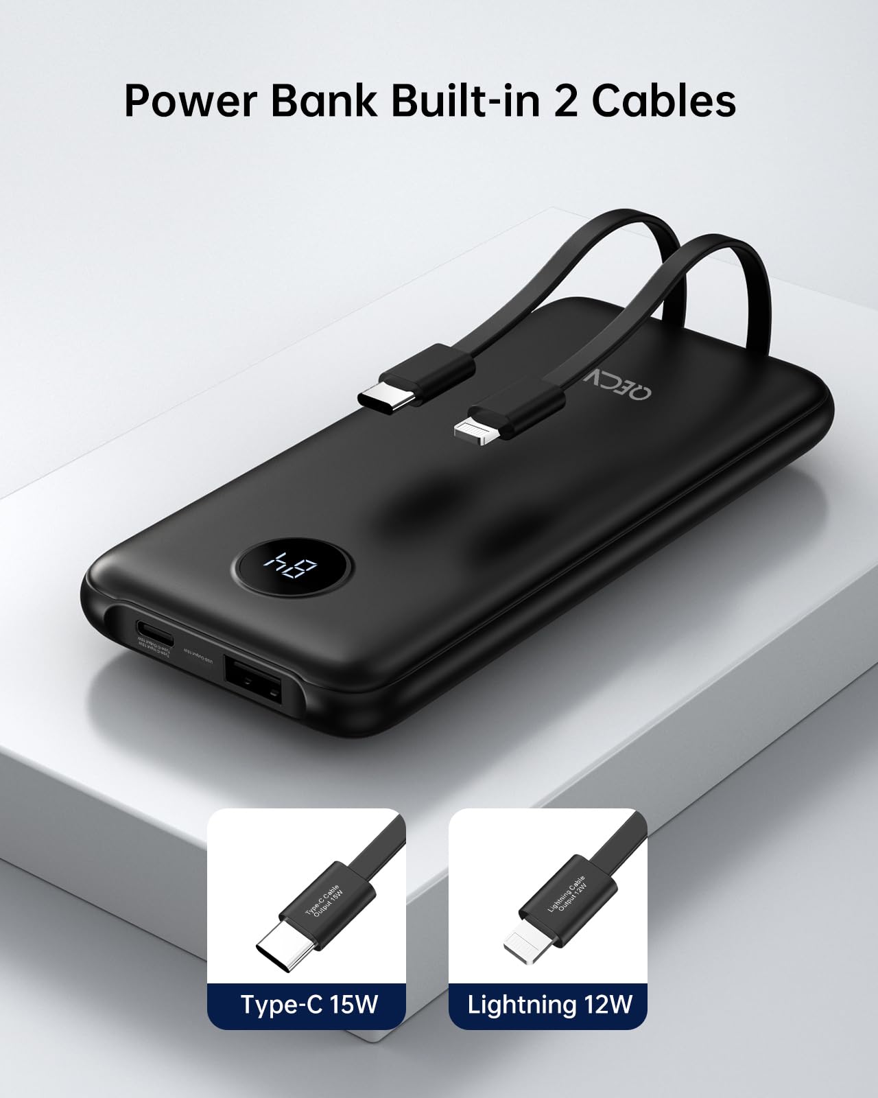 2-Pack 10000mAh Portable Charger with Fast Charging