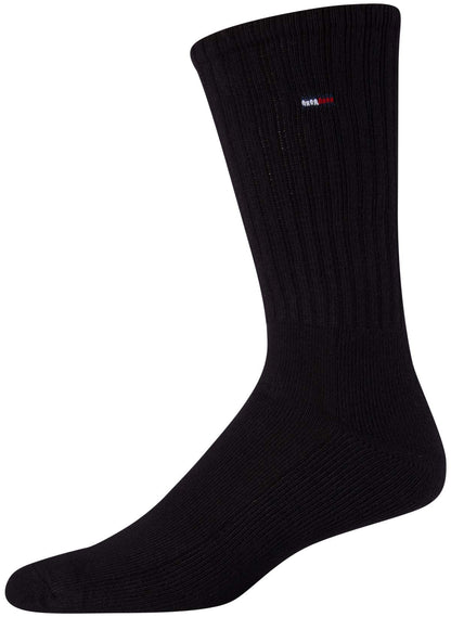 Tommy Hilfiger Men's Athletic Socks - Cushioned Crew Socks (12 Pack), Size Shoe Size 6-12.5, Black