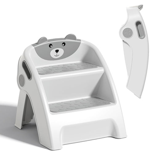Kids Step Stool for Bathroom and Potty Training, Anti-Slip, Anti-Tip A-Frame Design with 10-Second Setup- Potty 2 Step Stool for Toddlers Wide Steps, CPC Certified for Safety and Easy Hand Washing