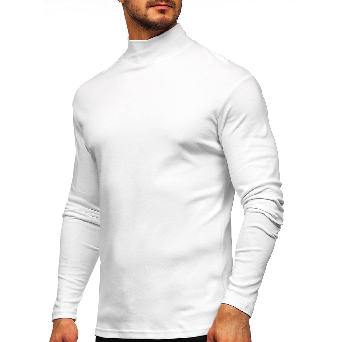 Mens Half Turtleneck Long Sleeve Pullover Sweater