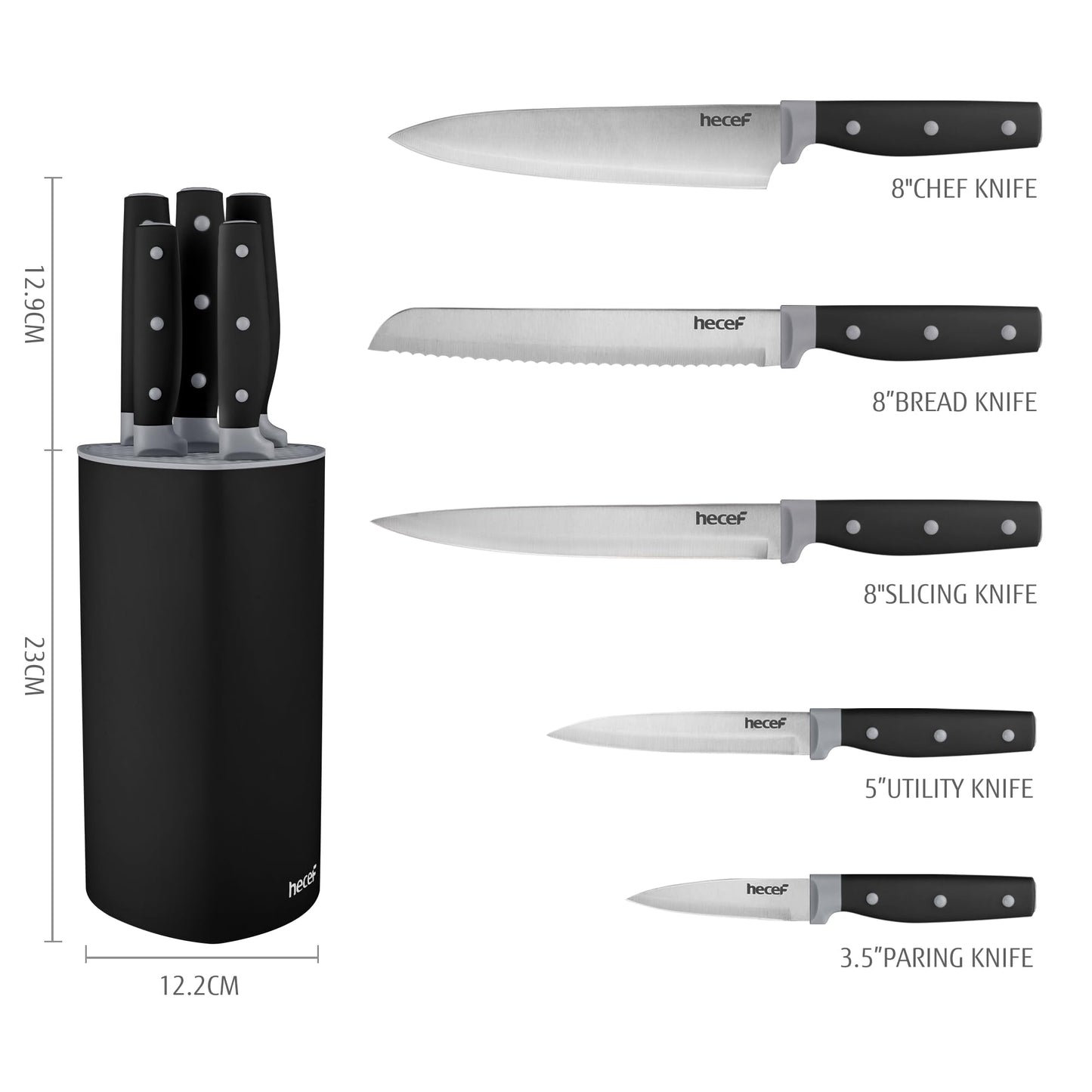 6-Piece Kitchen Knife Set with Block