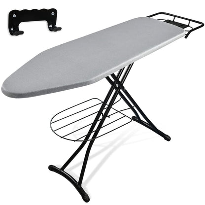 PickyanDco Foldable Ironing Board with Heat Resistant Cover, Steam Iron Rest and Non-Slip Legs - Sturdy Metal Frame Full Metal Construction Iron Board(14 * 34 * 53inches)
