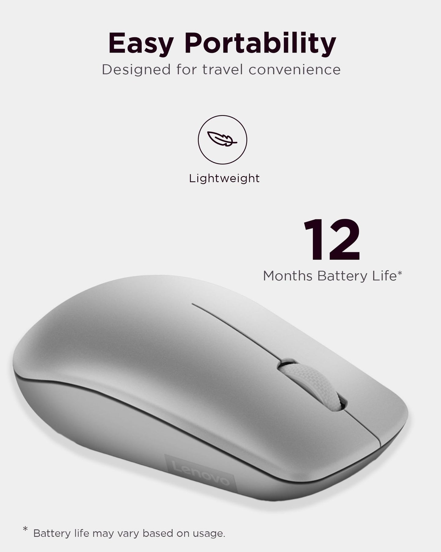 Lenovo Wireless Mouse for PC and Laptop