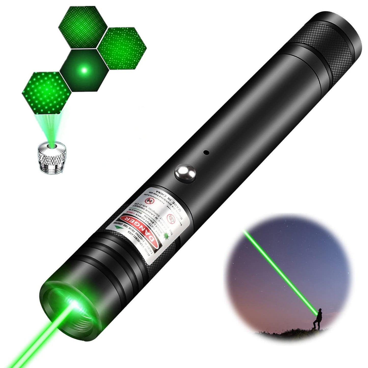 Rechargeable Laser Pointer Flashlight for Outdoor Use
