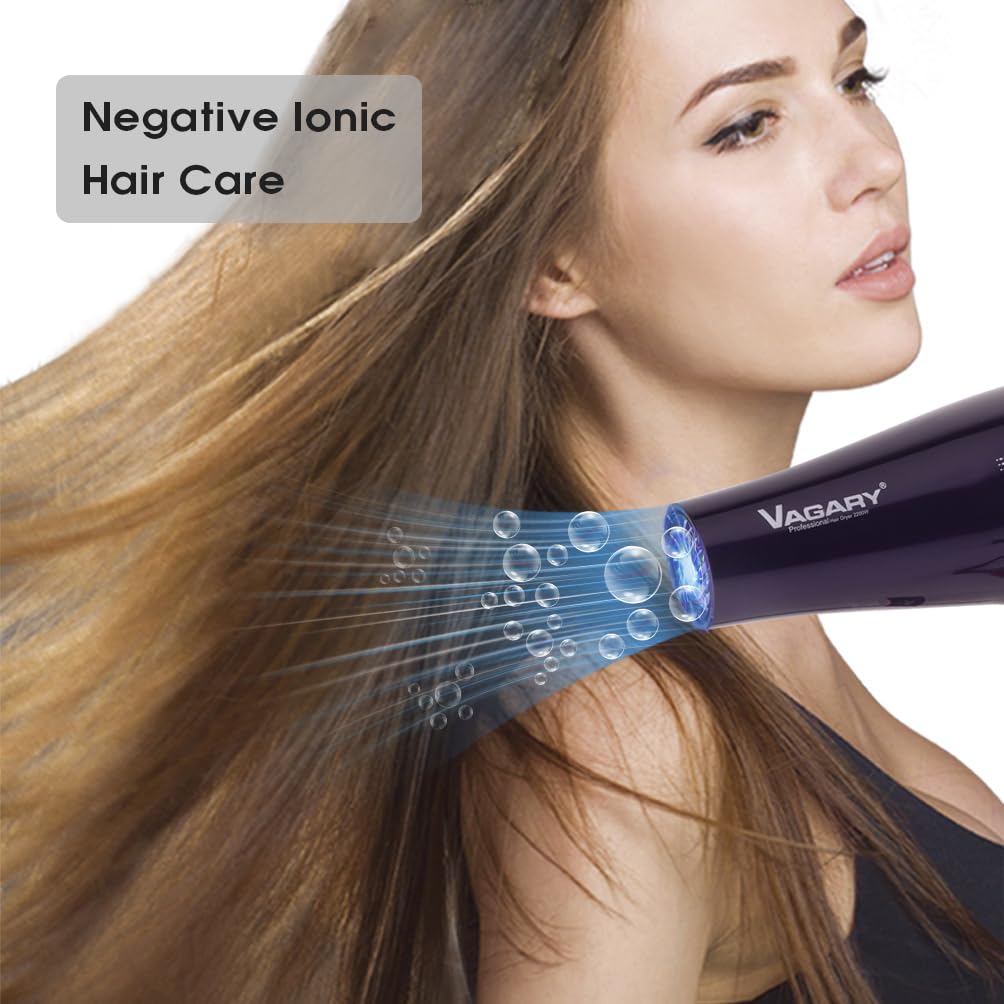 VAGARY 2200W Ionic Hair Dryer with Diffuser
