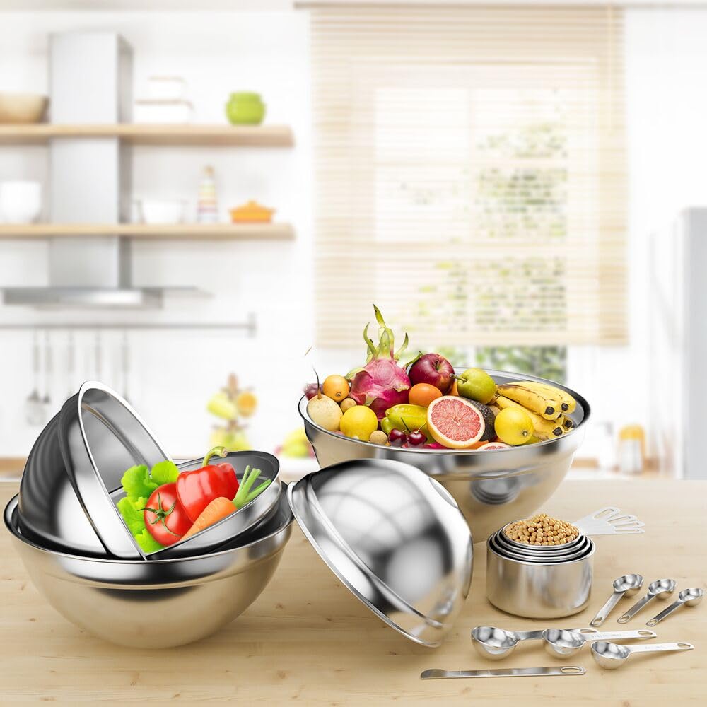WEPSEN 5-Speed Hand Mixer with Mixing Bowls Set