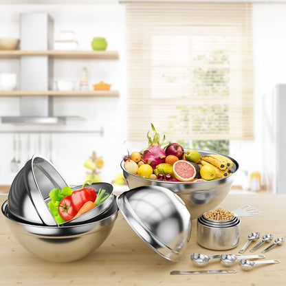 WEPSEN 5-Speed Hand Mixer with Mixing Bowls Set