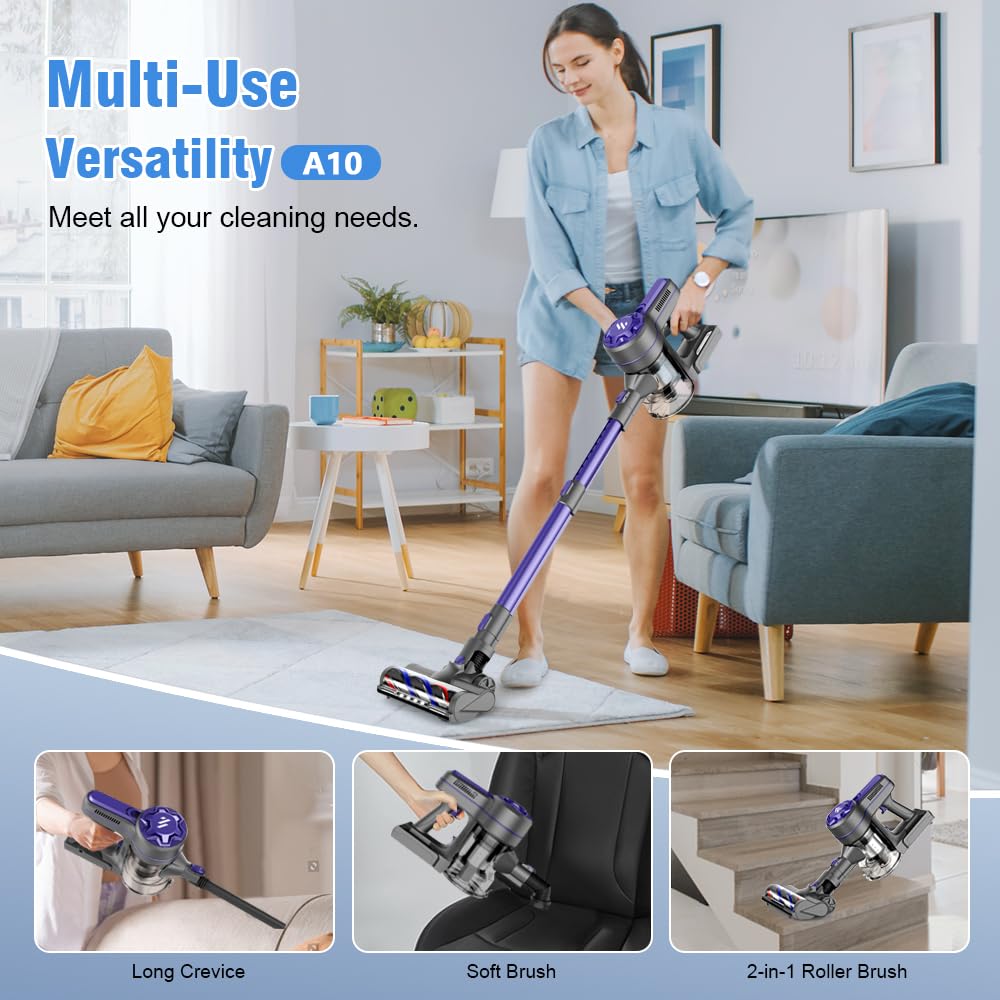 POGAI Cordless Vacuum Cleaner with Powerful Suction