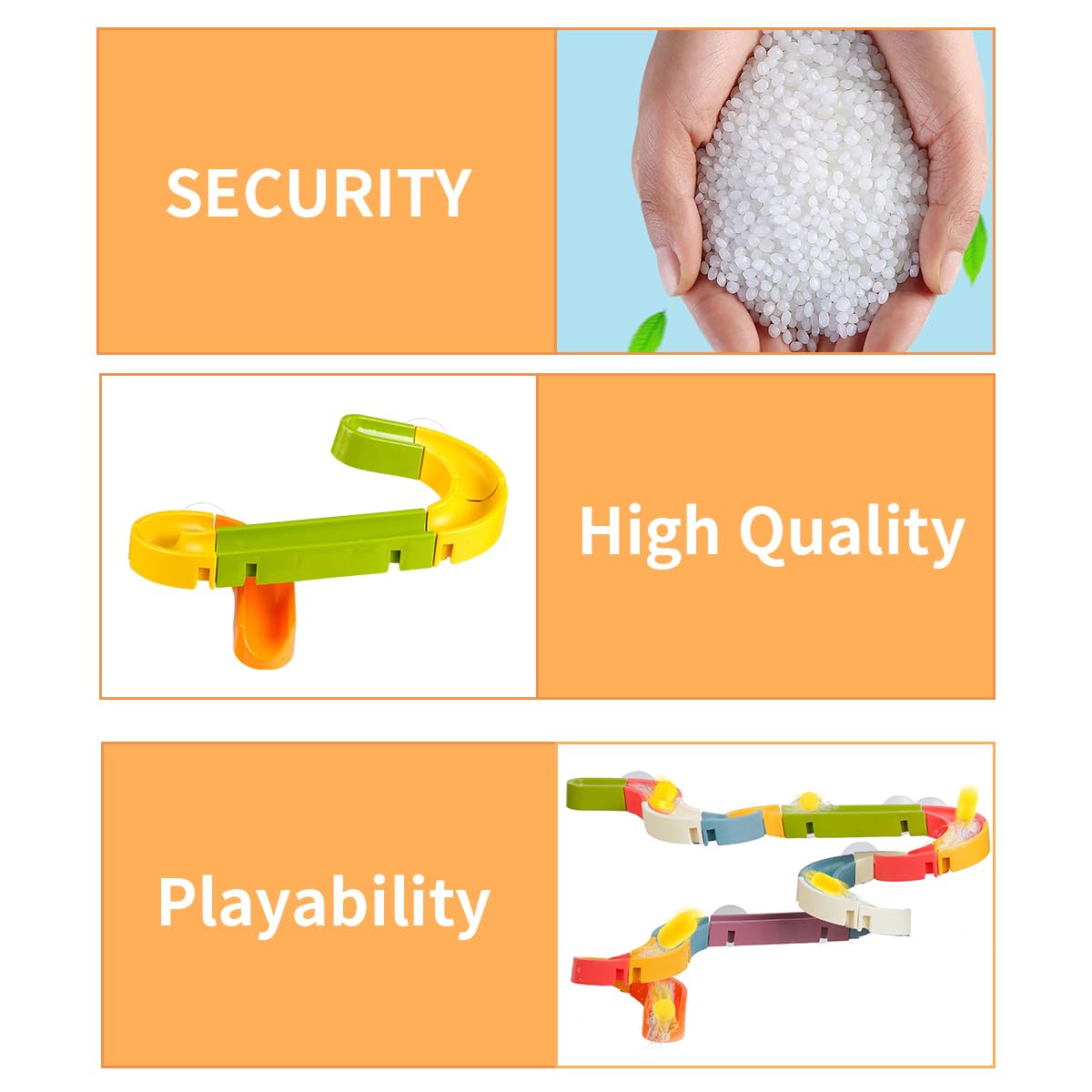 Think Wing Bath Toys Water Ball Track for Kids for Wall Bathtub Toy Slide for Toddlers 3 4 5 6 Years 37 Pcs DIY Take Apart Set Shower Gift for Children