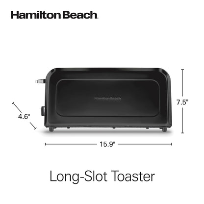 Hamilton Beach Extra Long Slot 2 Slice Toaster with Browning Control, Bagel Function, Cancel Button & Auto Shutoff, Modern Slim Design Fits Any Space, Black (22989)