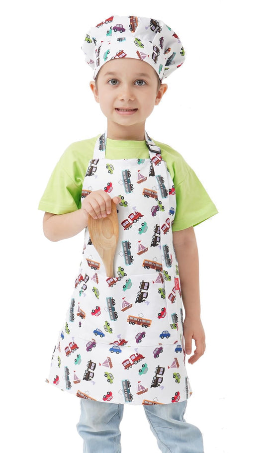 Kids Apron and Chef Hat Set for Cooking