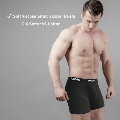 POUDEW Moisture Wicking Boxer Briefs, 5-Pack