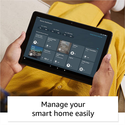 Amazon Fire HD 10 Plus tablet, 10.1" 1080p Full HD display, 32 GB, Slate + Made for Amazon, Wireless Charging Dock, without lockscreen ads