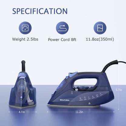 BEAUTURAL Ceramic Steam Iron with Precision Dial