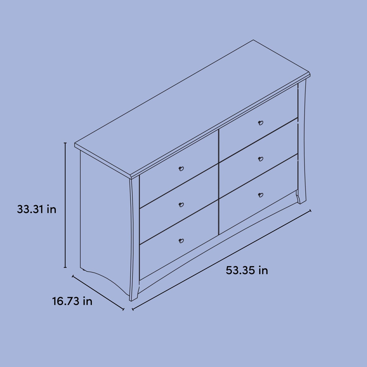 Storkcraft 6 Drawer Nursery Dresser for Kids
