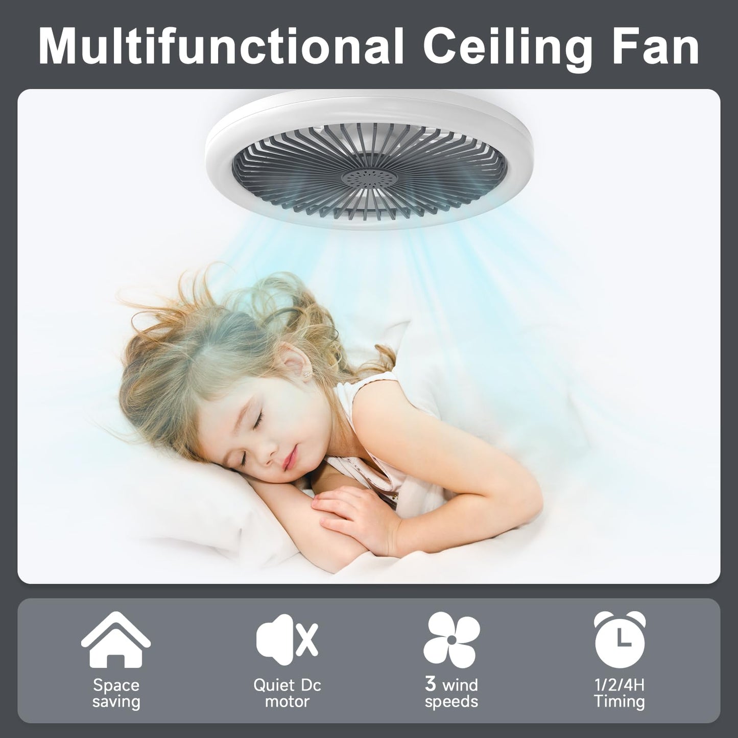 Bladeless Ceiling Fan With Light And Remote