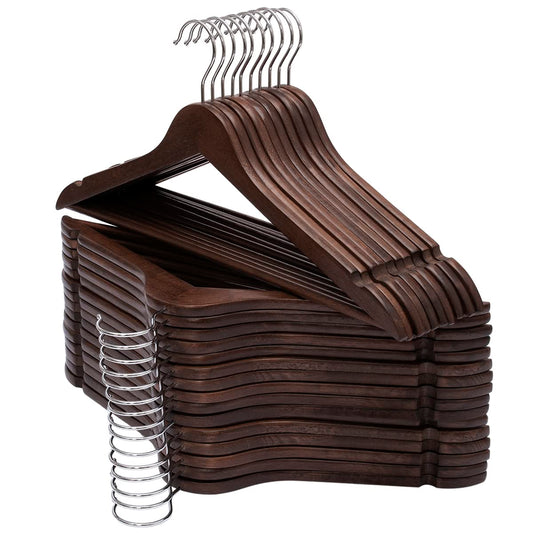 ELONG HOME Wooden Suit Hangers 30 Pack