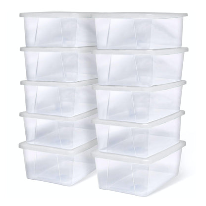 10-Pack HOMZ Clear Storage Bins with Lids