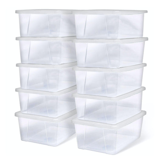 10-Pack HOMZ Clear Storage Bins with Lids