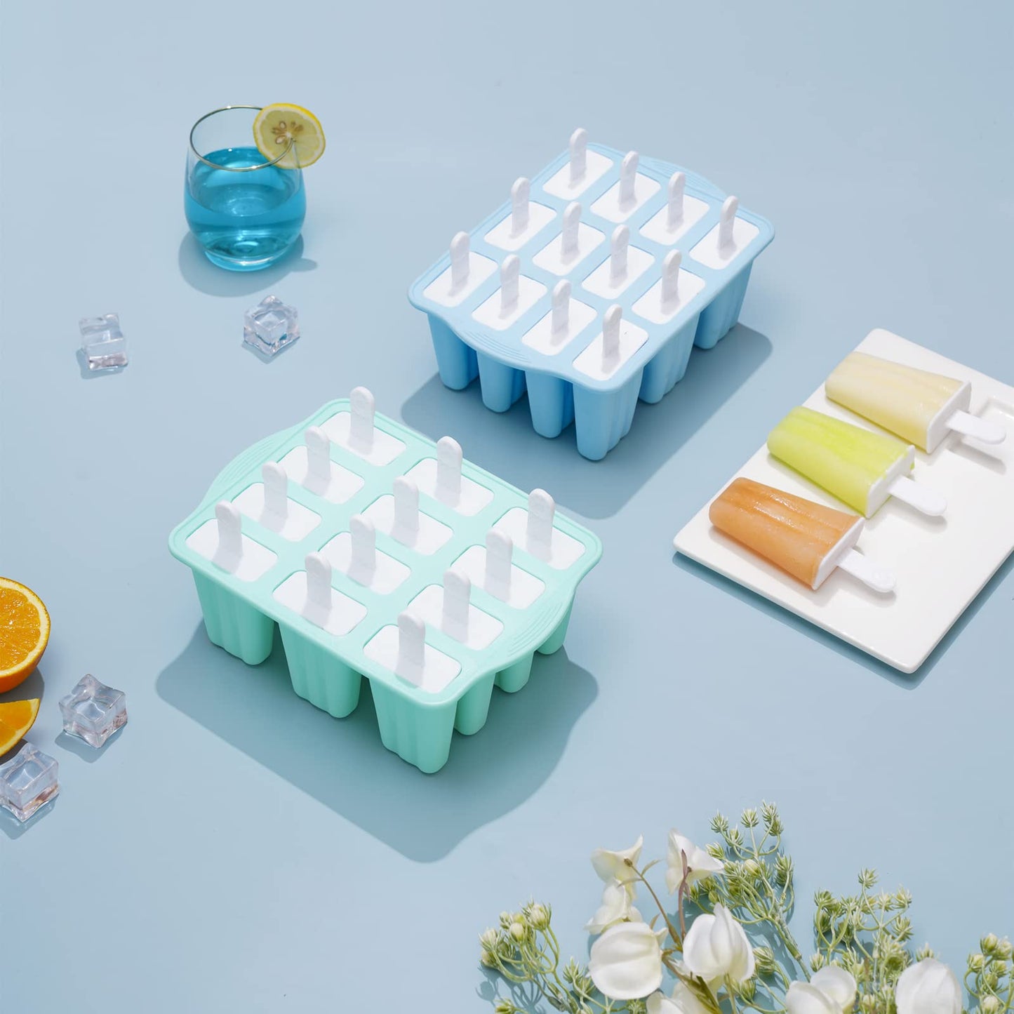 Silicone Popsicle Molds, 9 Reusable Ice Pop Makers