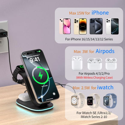 3 in 1 Wireless Charging Station for Apple Devices